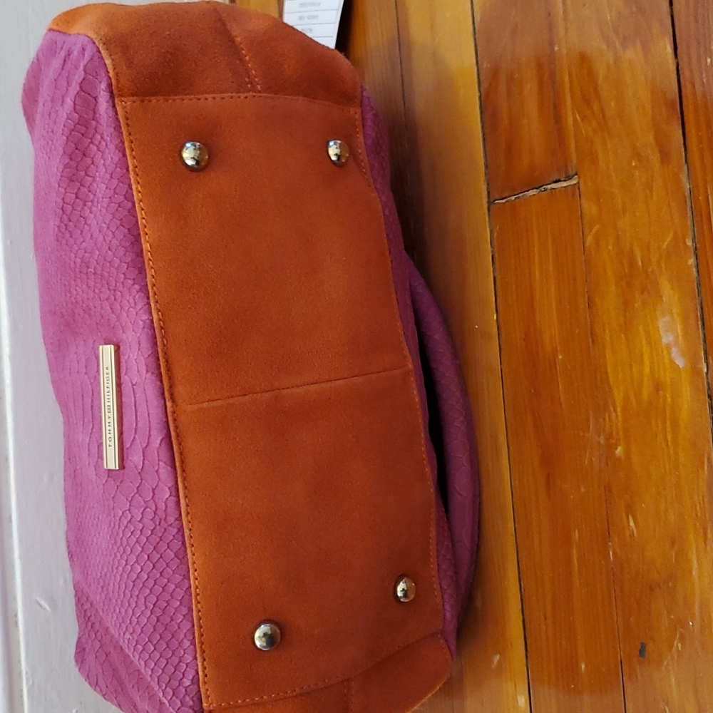Tommy Hilfiger Python Rapsberry Suede Hobo bag - Picture 5 of 6